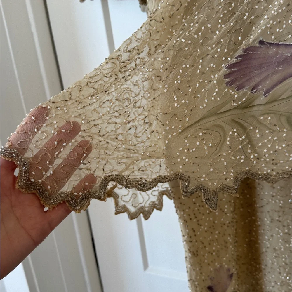 Vintage Beaded silk Dress - Picture 5 of 7
